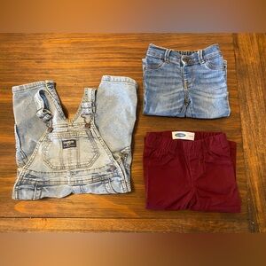 Lot of Three Toddler Girl’s Bottoms Osh Kosh B’Gosh and Old Navy, Size 12 Months